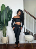 Monroe Feather-Trim Jumpsuit