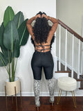 Coco Shag Vest Set in Black Onyx — shag knit vest with black high-rise leggings — Stylish Babe Co