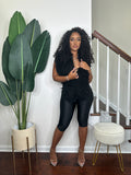 Coco Shag Vest Set in Black Onyx — shag knit vest with black high-rise leggings — Stylish Babe Co