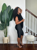 Coco Shag Vest Set in Black Onyx — shag knit vest with black high-rise leggings — Stylish Babe Co