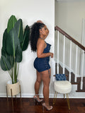 Lace Up Mini Denim Set
