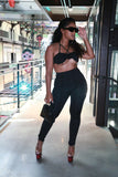 Women Pant Set, Women black pant set, Two piece set, Summer set, Fall pant Set, Women clothing, Women crop top, Women Pants, 