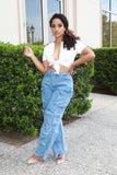 Women  Cargo jeans, Women Cargo Pants, Women Denim Jeans, Women Stretchy Jeans, High Waist Jeans 