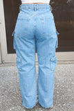 Women  Cargo jeans, Women Cargo Pants, Women Denim Jeans, Women Stretchy Jeans, High Waist Jeans , High waist Pants