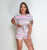 Netflix & Chill Stripe Short Set