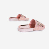 Embellished Sandals-Pink