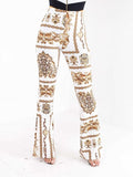 Zena Baroque Print Flares