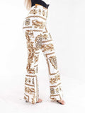 Zena Baroque Print Flares