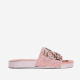 Embellished Sandals-Pink