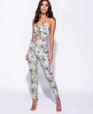 Lena Tropical Leaf Jumpsuit